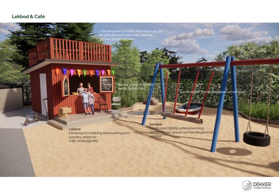 3d stillbild leksaksutlåning och sandlek projekt hållbar skolgård med lekotoper